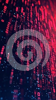 Colorful Digital Data Stream Showcasing Binary Numbers and Patterns in Vibrant Hues