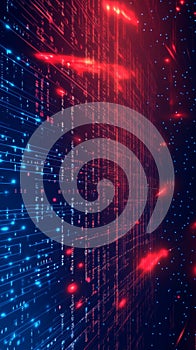 Colorful Digital Data Stream Showcasing Binary Numbers and Patterns in Vibrant Hues