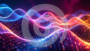 Colorful Digital Waveforms and Data Visualization Background