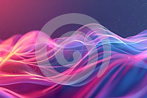 Vibrant abstract digital waves with dynamic flow. Neural network AI generated
