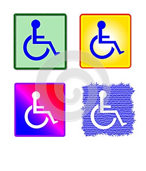 Colorful Disabled Sign Collection