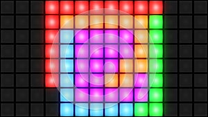 Colorful Disco nightclub dance floor wall glowing light grid background vj loop