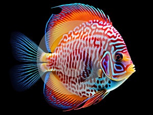 Colorful Discus Fish Isolated on White Background