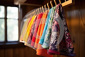 colorful dish towels hanging on a kitchen rack