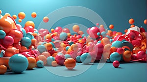 a colorful display of balls with one that says the one called the blue ball 3D Render