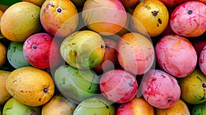 A colorful display of mangoes ripe and ready to be enjoyed at the annual Mango Festival photo