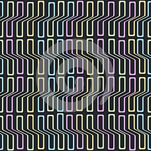 Colorful distorted rounded rectangle shapes pattern