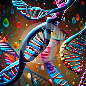 Colorful dna - ai generated image