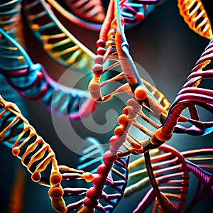 Colorful dna - ai generated image