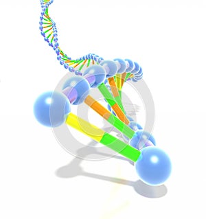 Colorful DNA helix strand