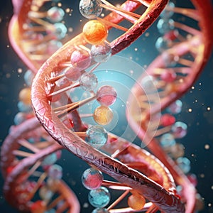 Colorful DNA molecule. Conceptual image of the structure of the genetic code.