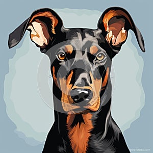 Colorful Doberman Pinscher Illustration For Dog Lovers