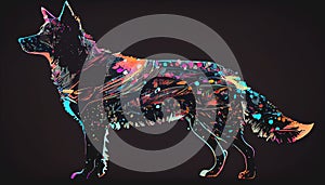 Colorful dog art