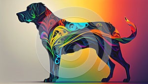 Colorful dog art wallpaper