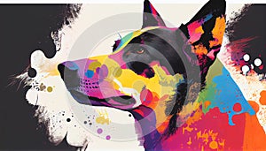 Colorful dog art wallpaper