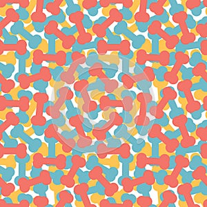 Colorful dog bone texture. Dog bones seamless pattern background. A pile of colorful dog bones. Pile of dog biscuits in the shape