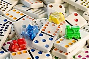 Colorful Dominoes and Trains