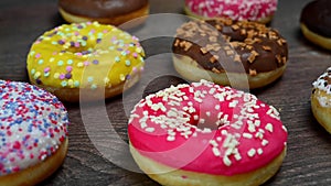 Colorful Donuts Close Up