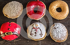 Colorful Donuts Top View