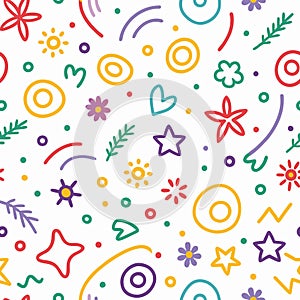 Colorful doodle pattern background