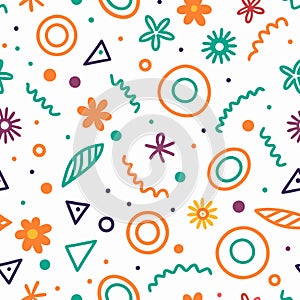 Colorful doodle pattern background. (1
