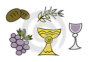 Colorful doodle set: Religious symbols