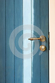 Colorful Door Knob of a wooden door