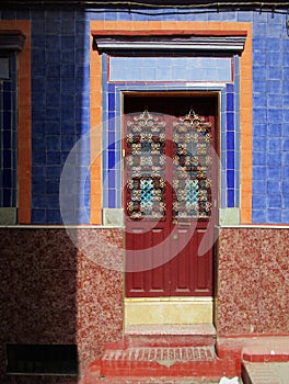 Colorful door in Melilla. Spain. photo