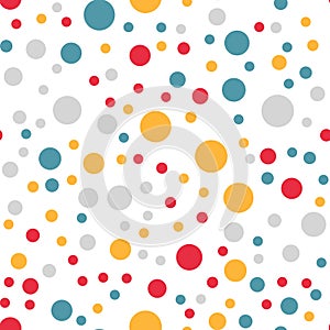 Colorful dotted seamless pattern polka dot random