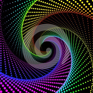 Colorful dotted spiral vortex background