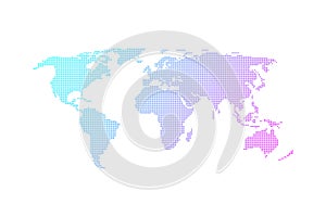 Colorful dotted world map vector flat design