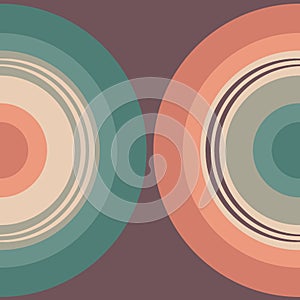 Colorful double semicircles in retro style photo