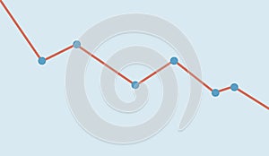 Colorful downward chart graph. Concept of business, fail, decrease.