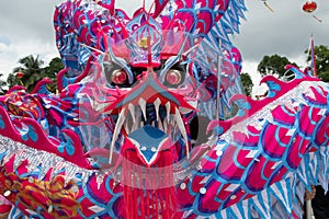 Colorful dragon at Chinese New Year Parade in Johor Bahru in Malaysia