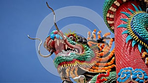 Colorful dragon at Chinese shrine