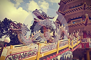 Colorful Of Dragon Statue, Palembang, Indinesia photo