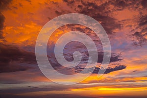 colorful dramatic red orange sunset dawn cloudy sky