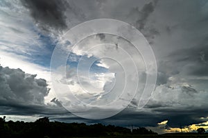 colorful dramatic sky with cloud at sunset