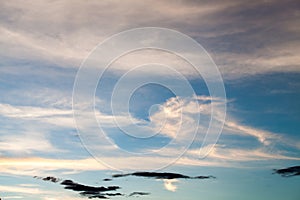 colorful dramatic sky with cloud at sunset