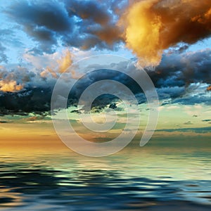 Colorful dramatic sky sunrise