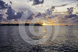 Colorful sunset in Key West. Miami, Florida