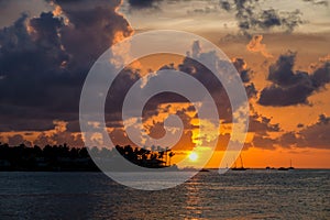 Colorful sunset in Key West. Miami, Florida