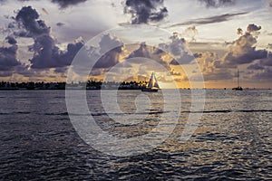 Colorful sunset in Key West. Miami, Florida