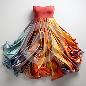 Colorful Draped Dresses On White Background: A Fusion Of Art And Fashion
