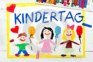Colorful drawing: German Children`s day