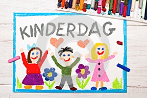 Colorful drawing: Holland Children`s day card
