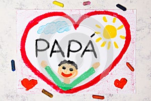 Colorful drawing: Italian lanquage, Fathers day card.