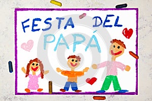 Colorful drawing: Italian lanquage, Fathers day card.