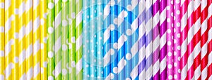 Colorful drink straws for background