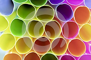 Colorful drinking plastic straws.